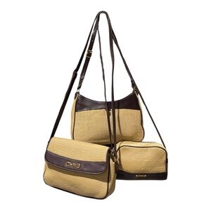 Lot of 3 Etienne Aigner Shoulder Bag Crossbody Purses Tan/Brown For One Price